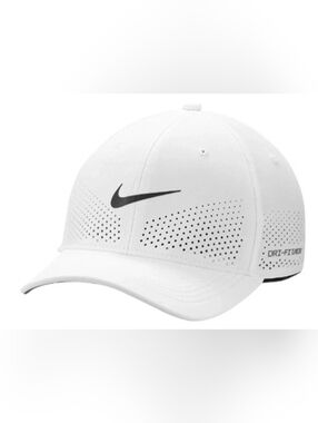 Nike White Perforated Swoosh Flex Cap